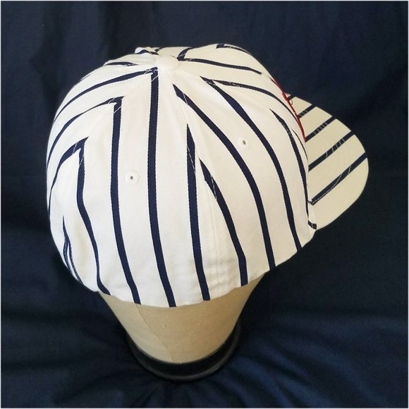 Disney Parks Blue and White Striped Mickey Red Classic Baseball Cap NWT - Picture 4 of 8